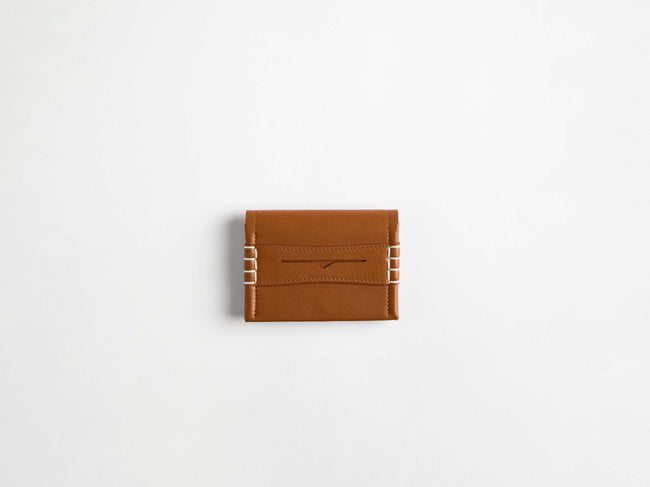 loafer folding card holder tan Product Front 1