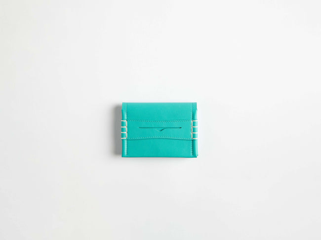 loafer folding card holder turquoise Product Front 1