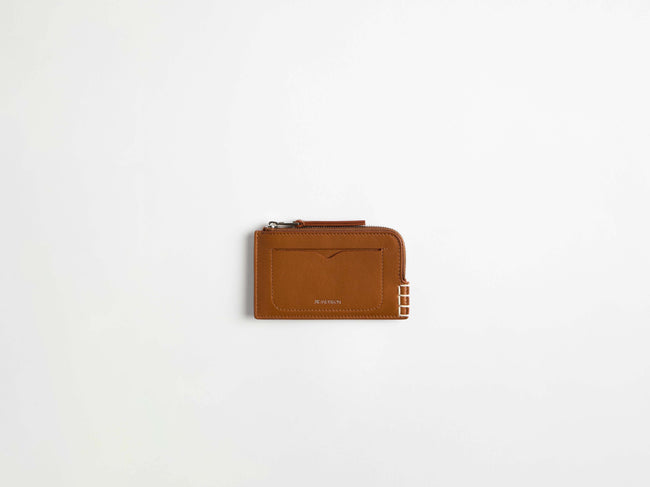 loafer zip wallet tan Product Front 1