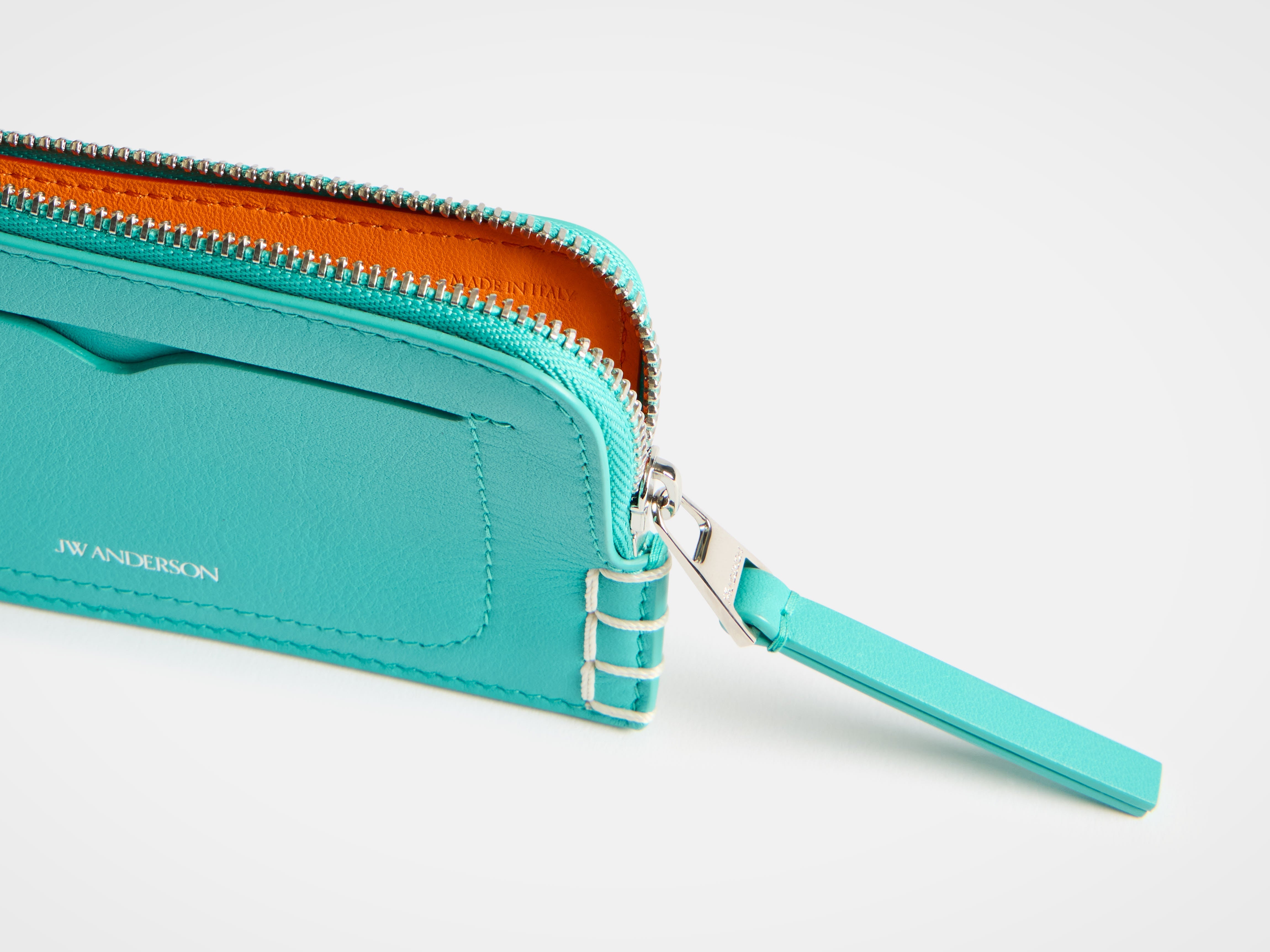 LEATHER LOAFER ZIP WALLET IN TURQUOISE in TURQUOISE