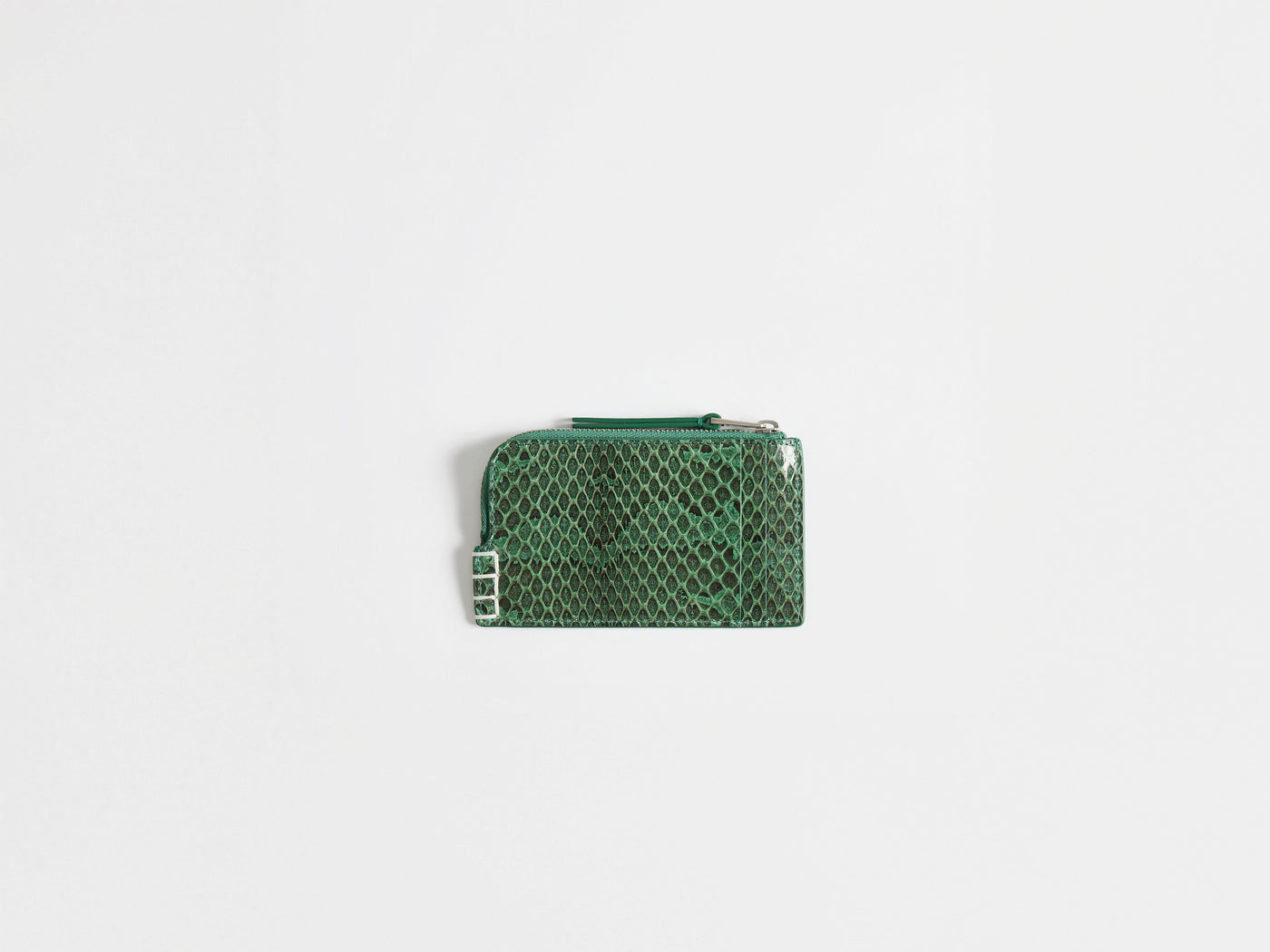 LEATHER LOAFER ZIP WALLET IN PINE GREEN