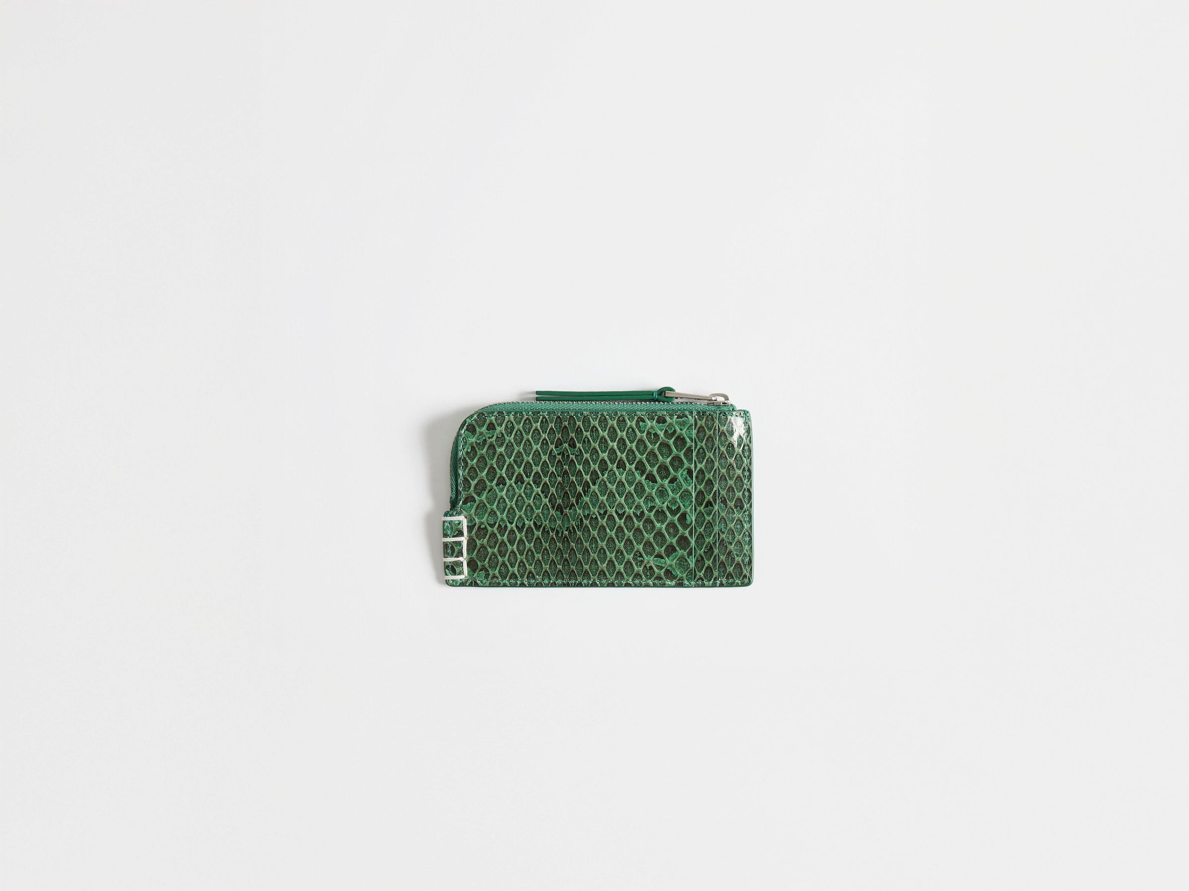 LEATHER LOAFER ZIP WALLET IN PINE GREEN