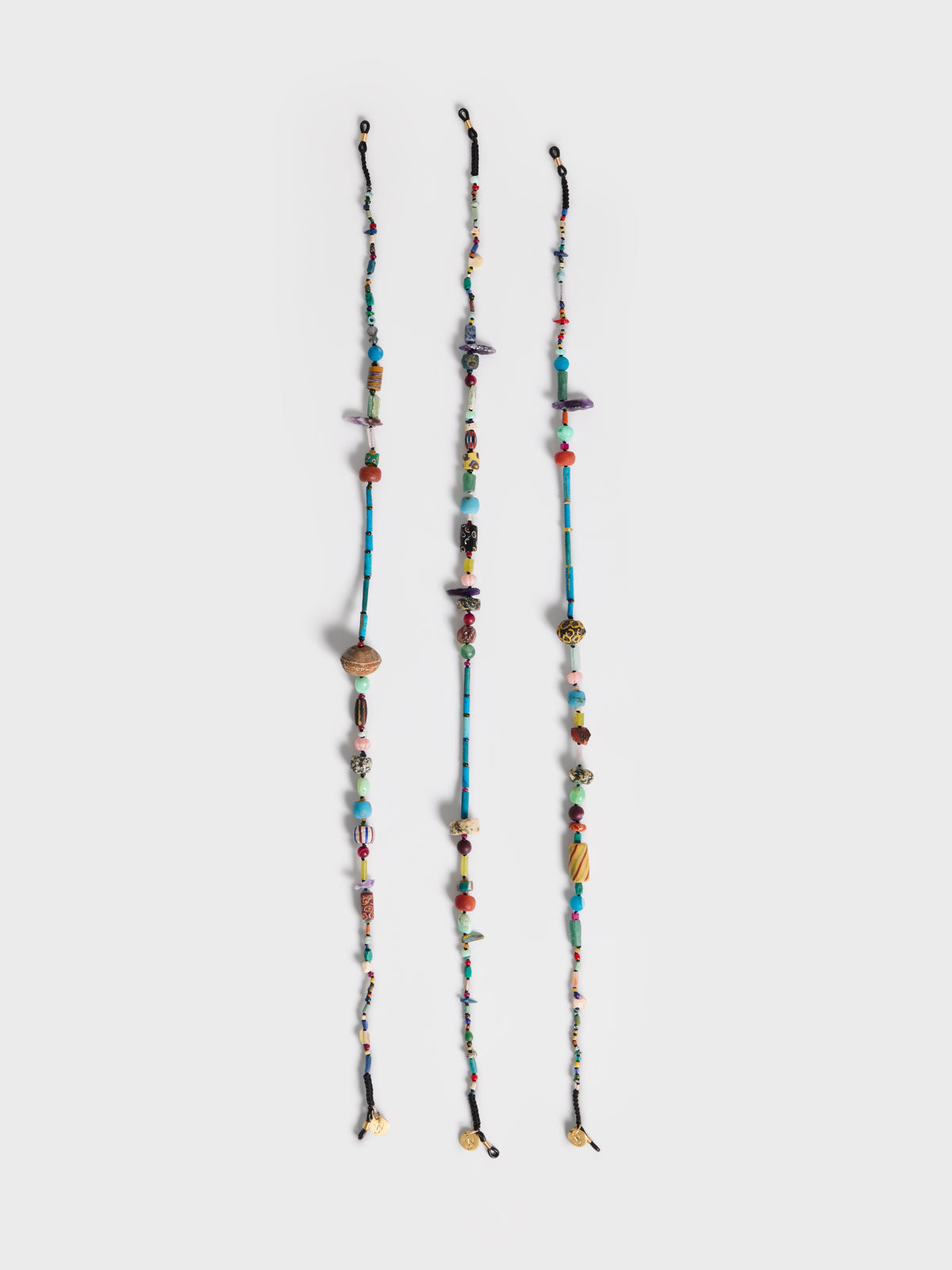ANCIENT-STONE BEADED SUNGLASSES CHAIN STRAP IN MULTI-COLOUR