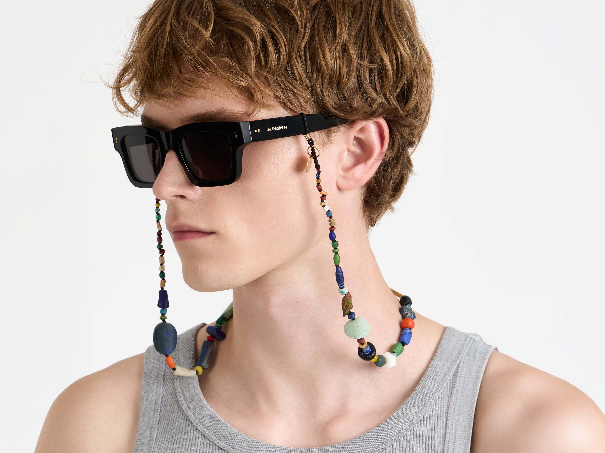 sunglasses beaded strap multi Model Detail 3