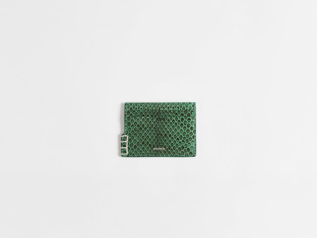 LEATHER LOAFER CARD HOLDER IN PINE GREEN