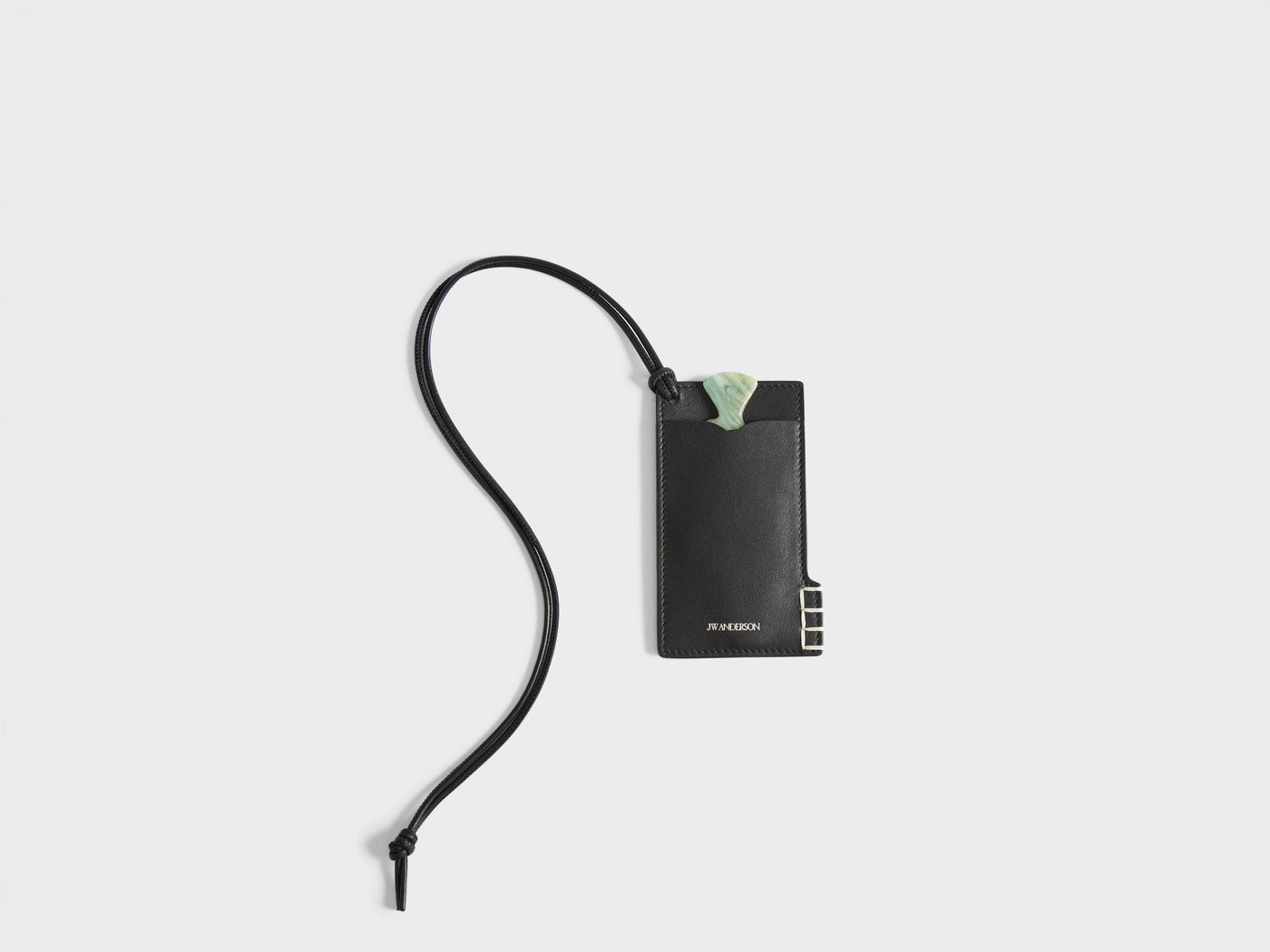 LEATHER LOAFER POUCH & FISH ACETATE COMB IN BLACK