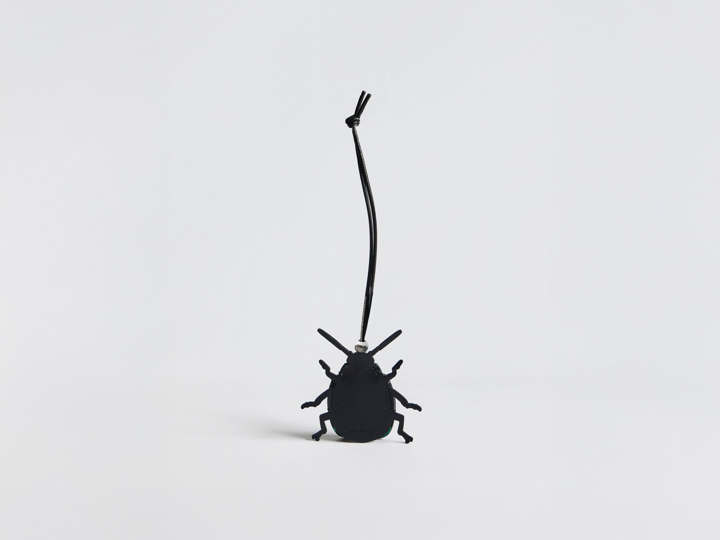 LEATHER BEETLE CHARM IN GREEN & BLACK