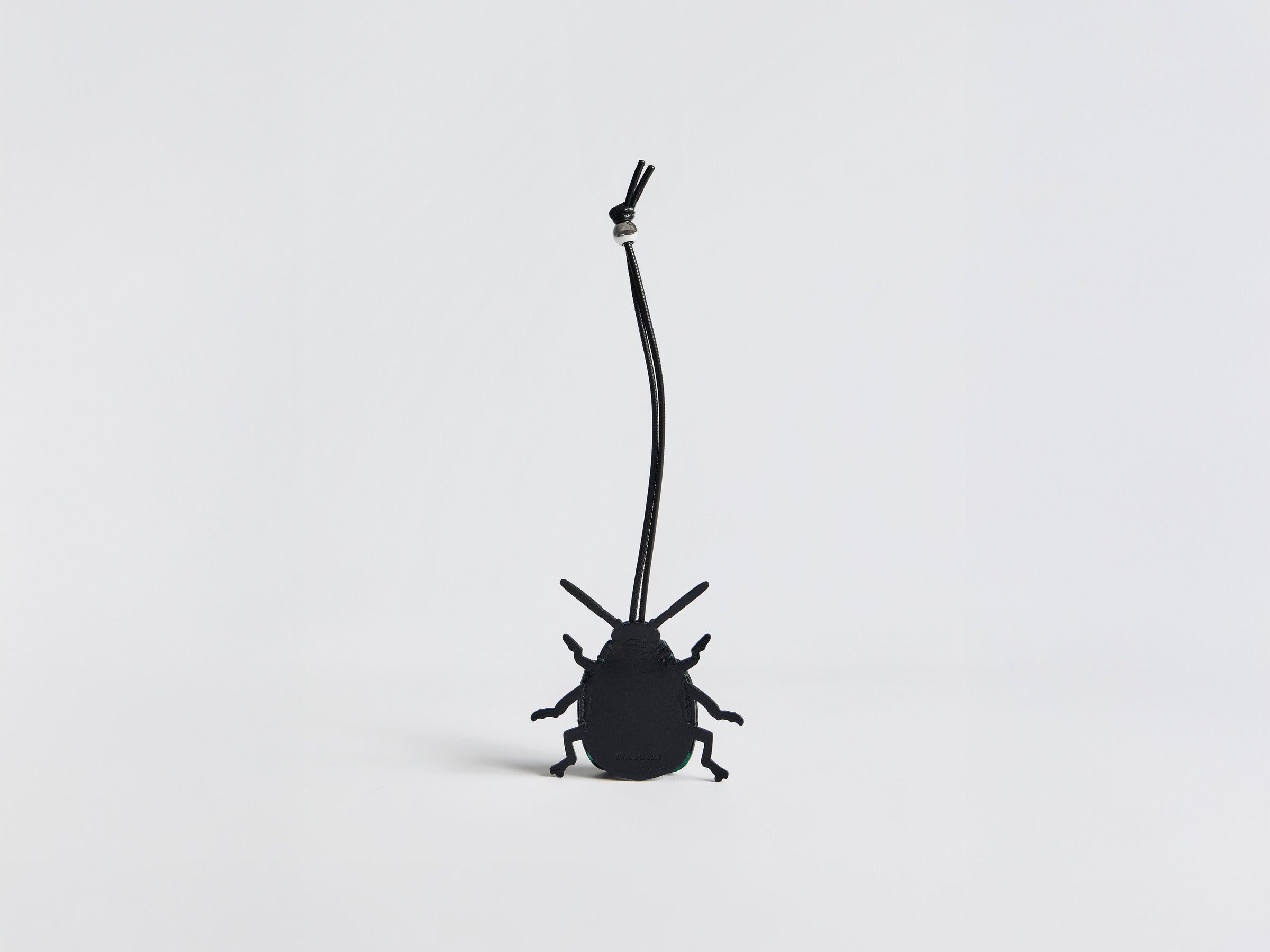 LEATHER BEETLE CHARM IN GREEN & BLACK