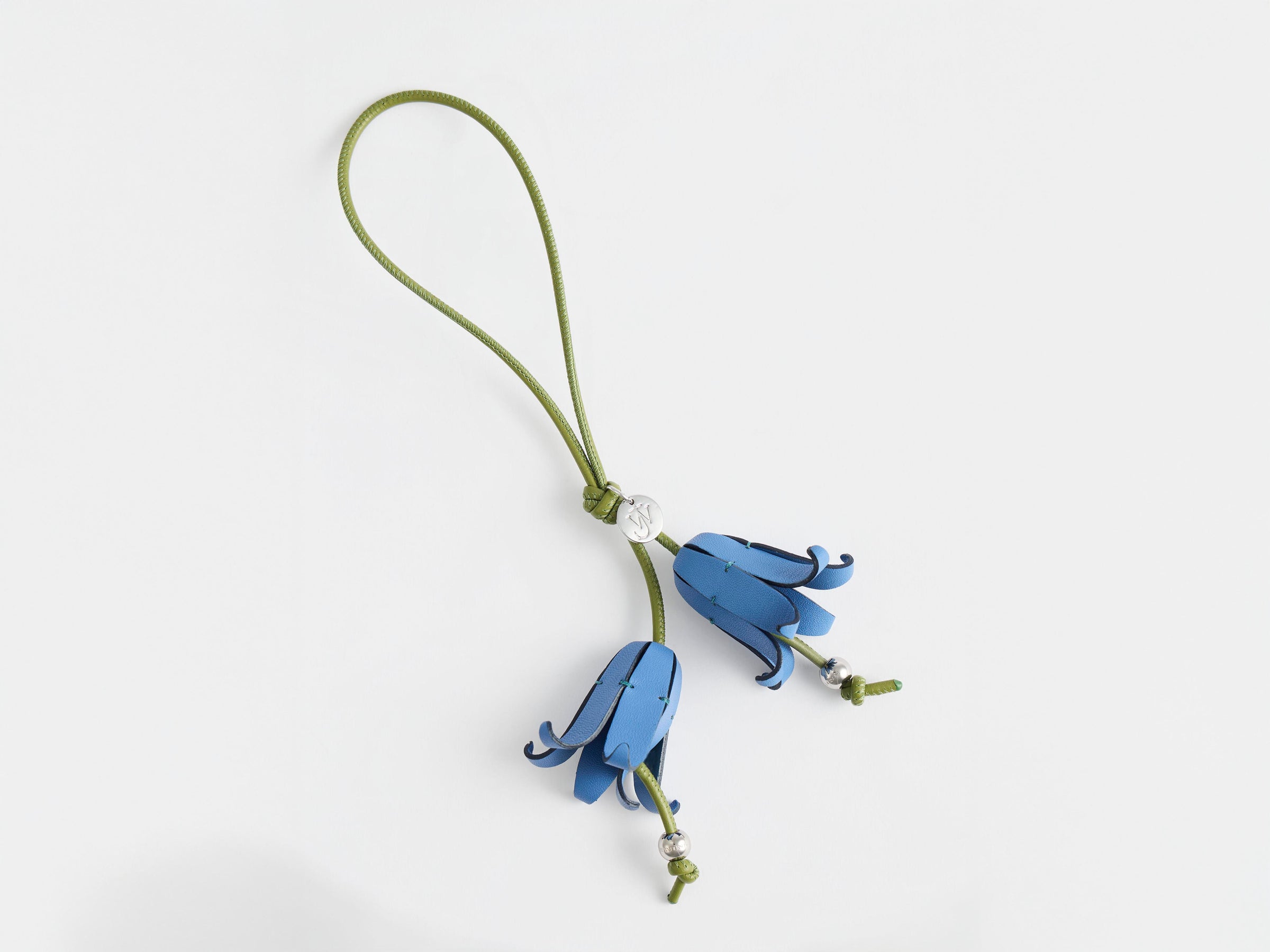 LEATHER BLUEBELL CHARM IN BLUE & GREEN