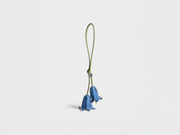 LEATHER BLUEBELL CHARM IN BLUE & GREEN