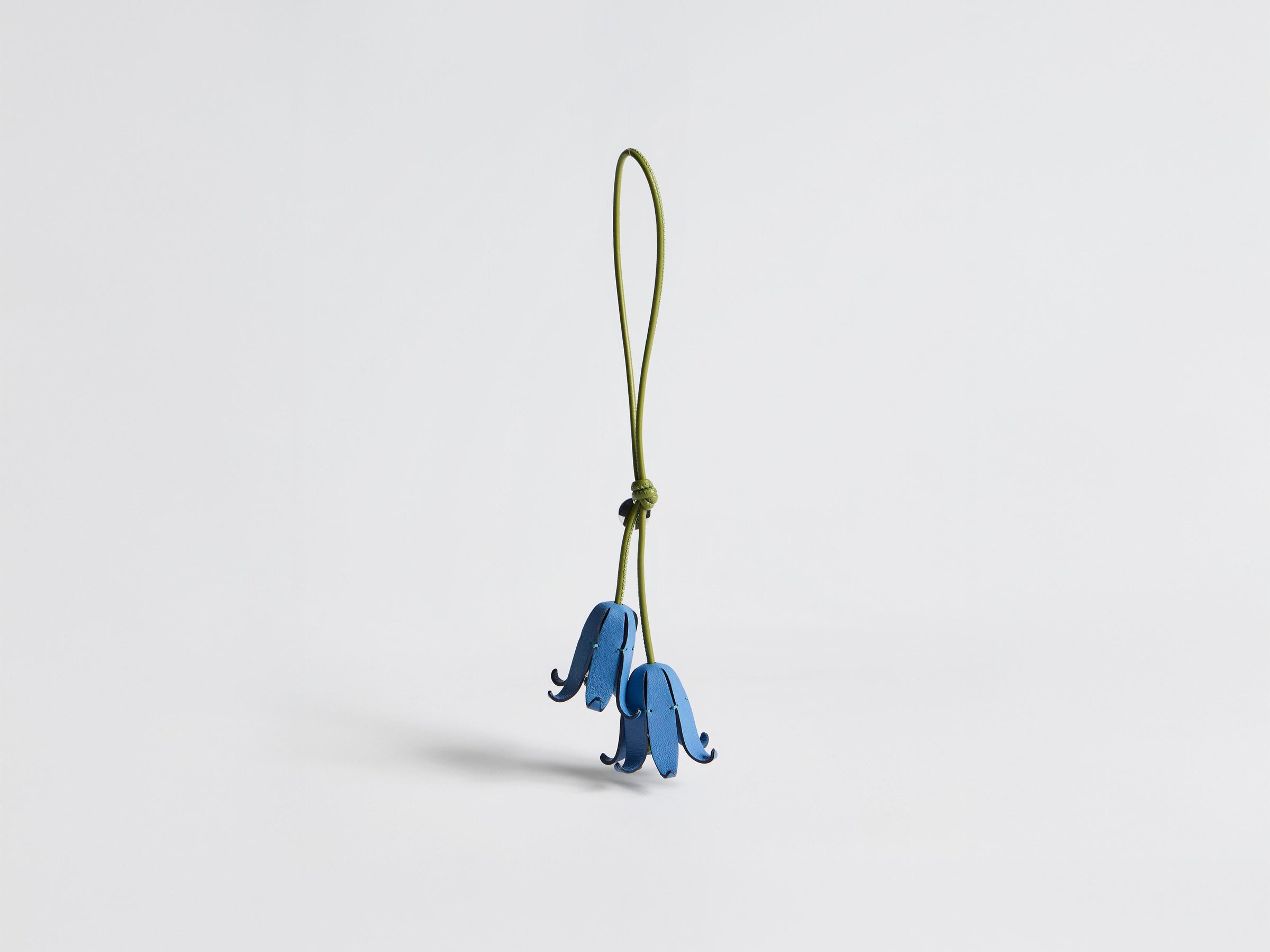 LEATHER BLUEBELL CHARM IN BLUE & GREEN