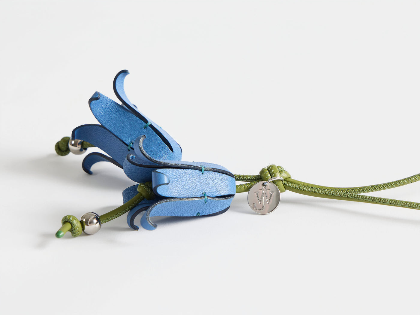 LEATHER BLUEBELL CHARM IN BLUE & GREEN