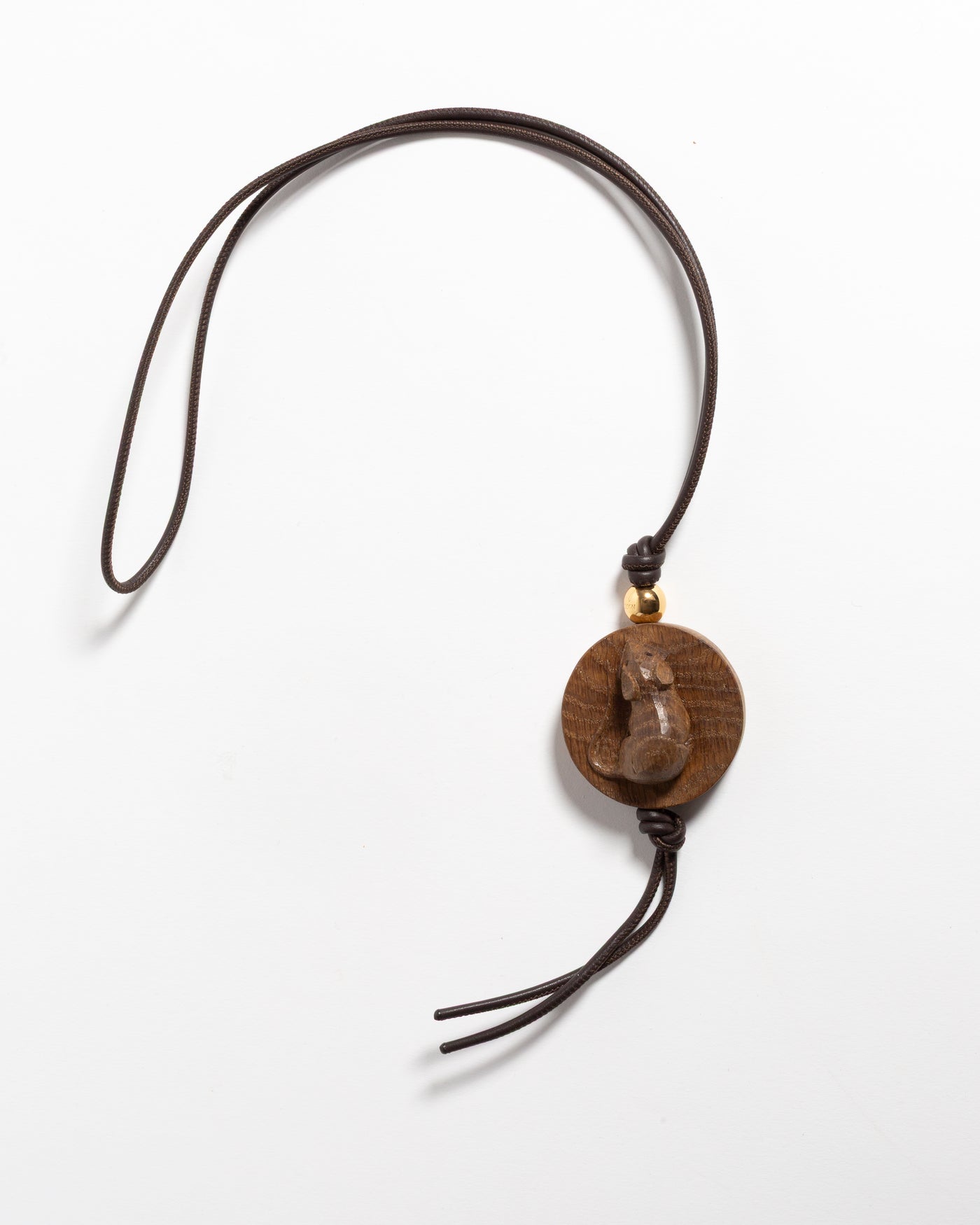 JW ANDERSON X MOUSEMAN WOODEN NECKLACE IN BROWN