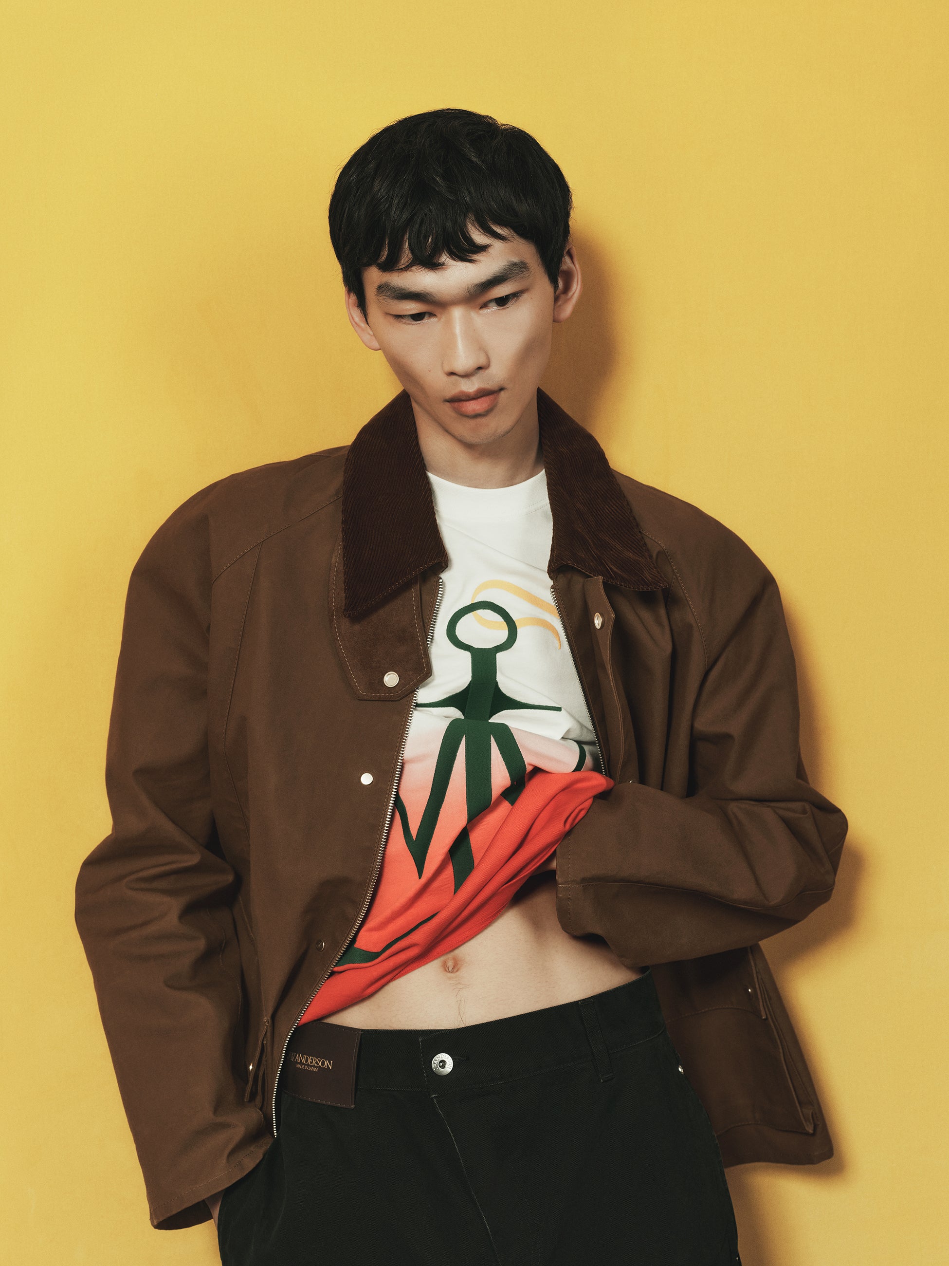 MENS RAGLAN SLEEVE OUTDOOR JACKET IN DARK OLIVE