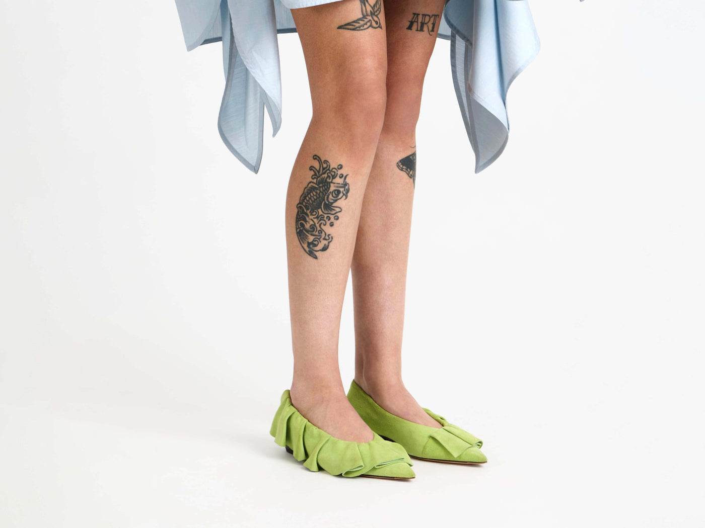ruffle ballerina w lime green Model Detail 5