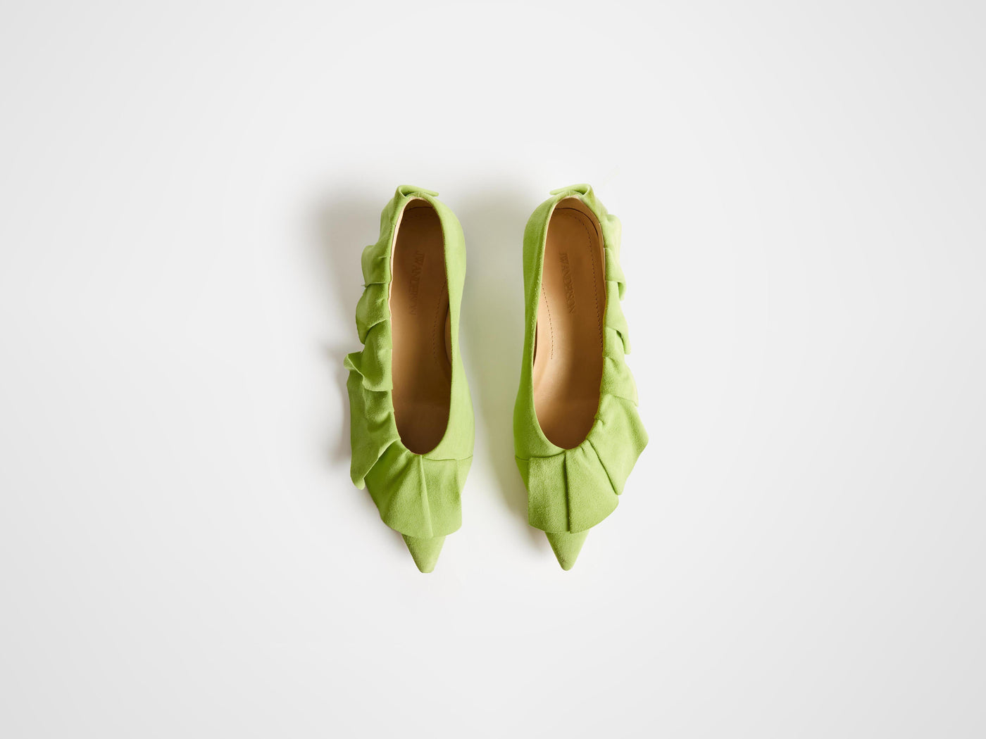 ruffle ballerina w lime green Product Top Down 6