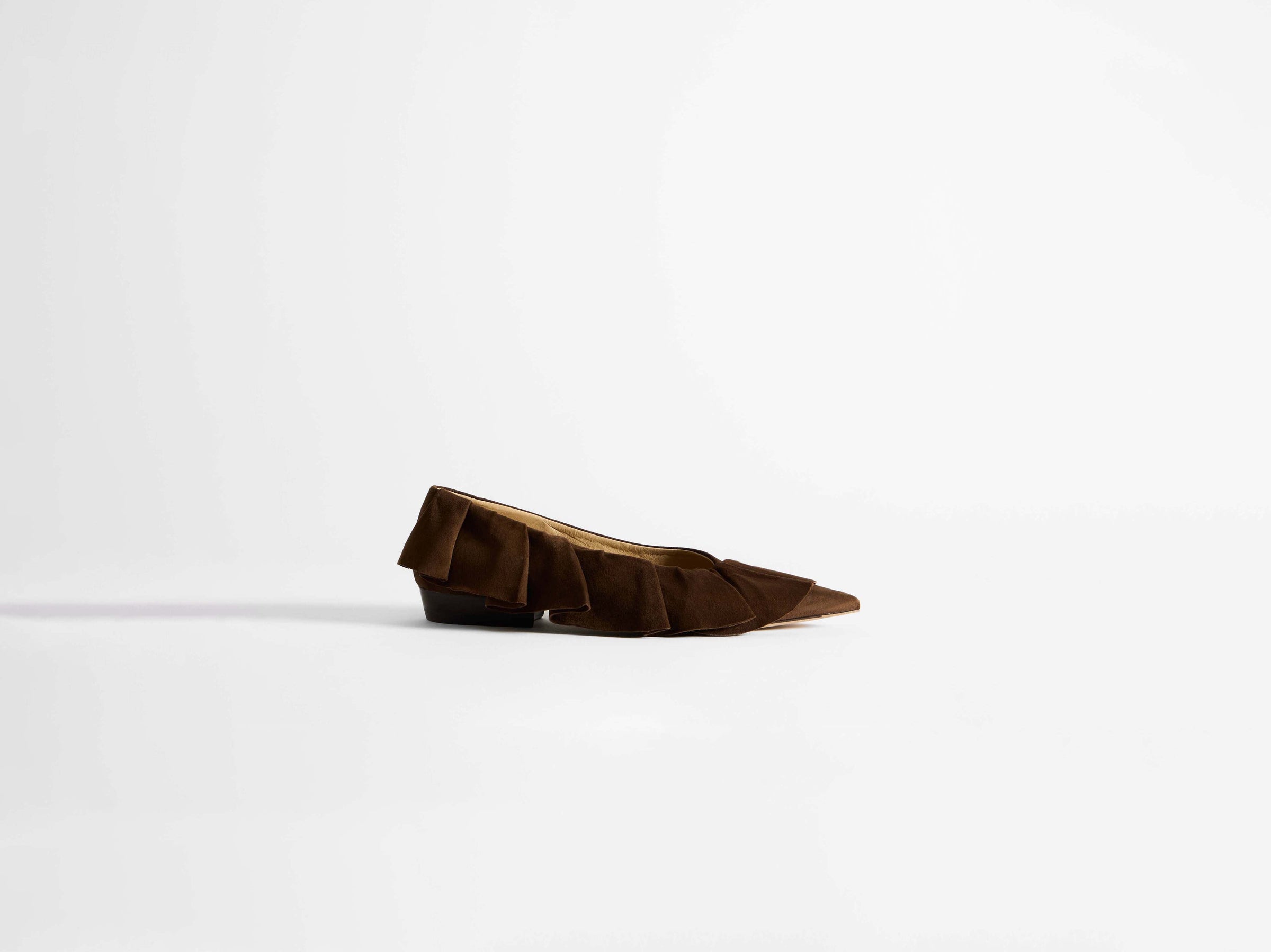 ruffle ballerina w brown Product Side 7