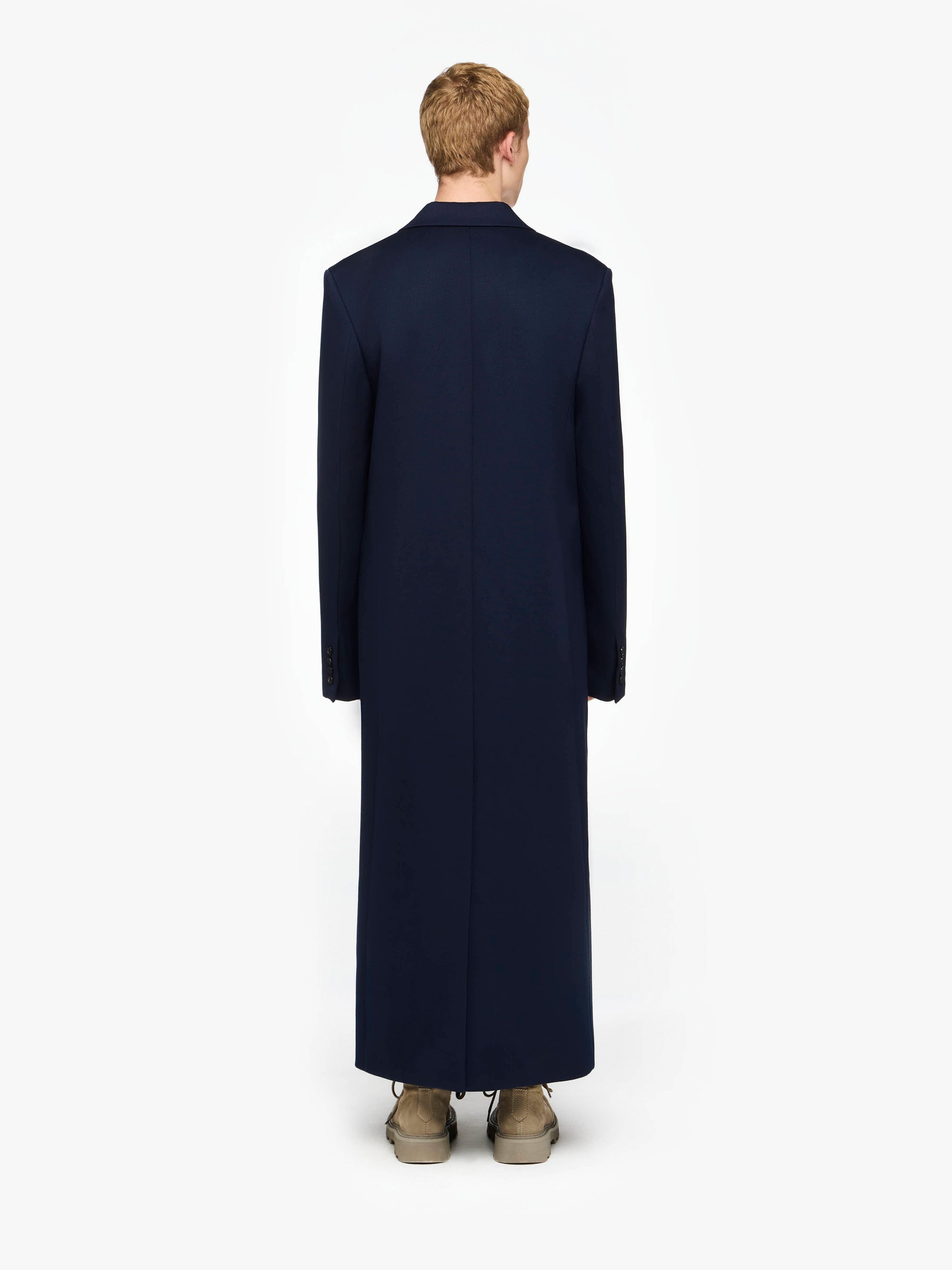 LONG COAT WITH SATIN HANDKERCHIEF