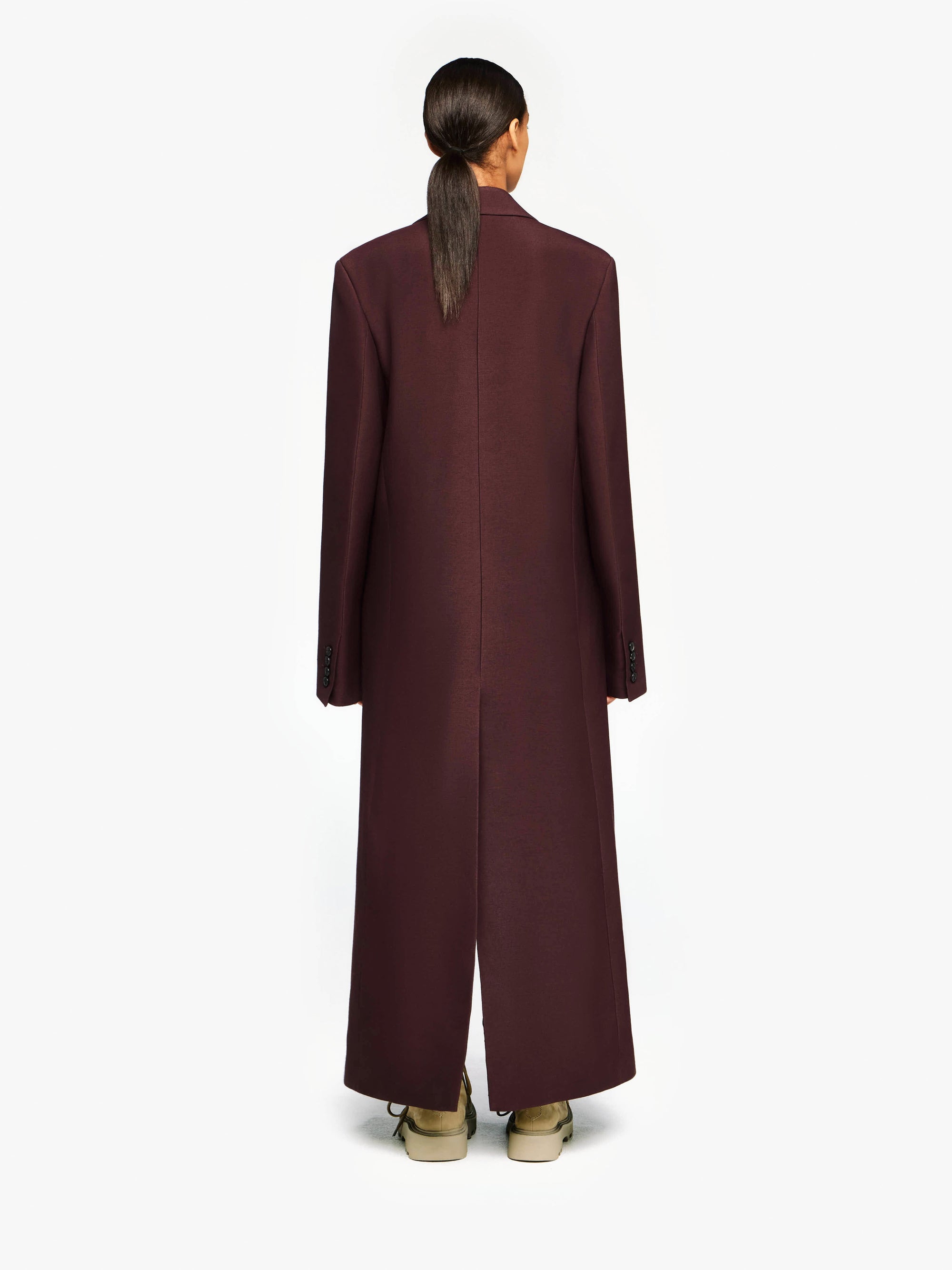 LONG COAT WITH SATIN HANDKERCHIEF