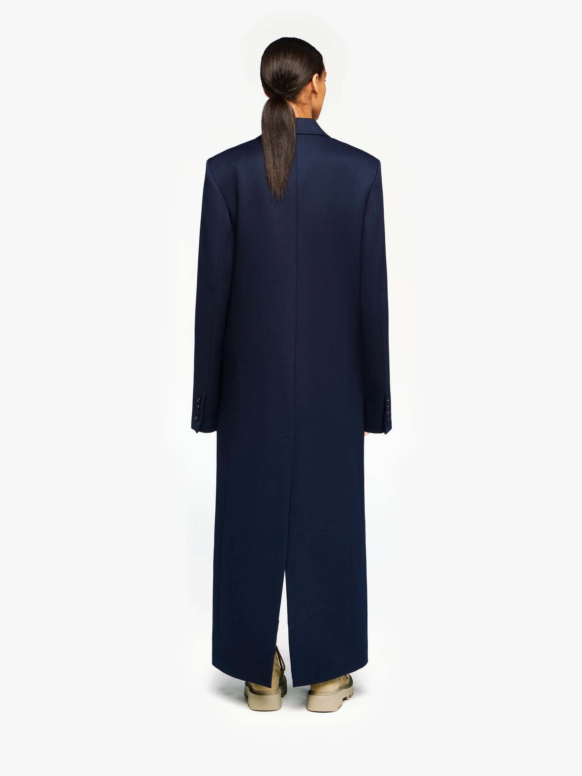 LONG COAT WITH SATIN HANDKERCHIEF