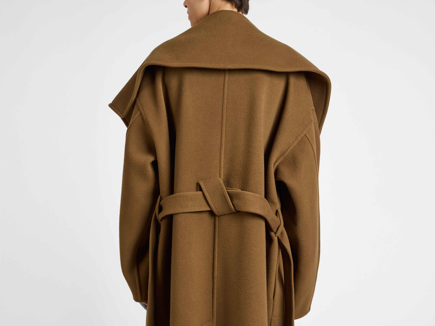 WOMENS LONGLINE WRAP FRONT COAT IN CUMIN
