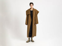 wrap coat cumin Model Front 1