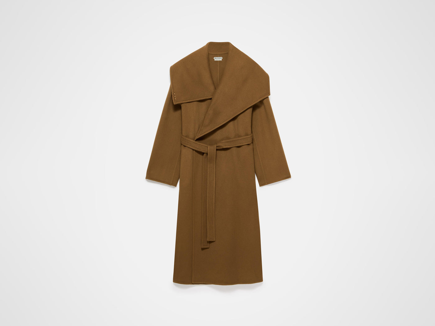 WOMENS LONGLINE WRAP FRONT COAT IN CUMIN