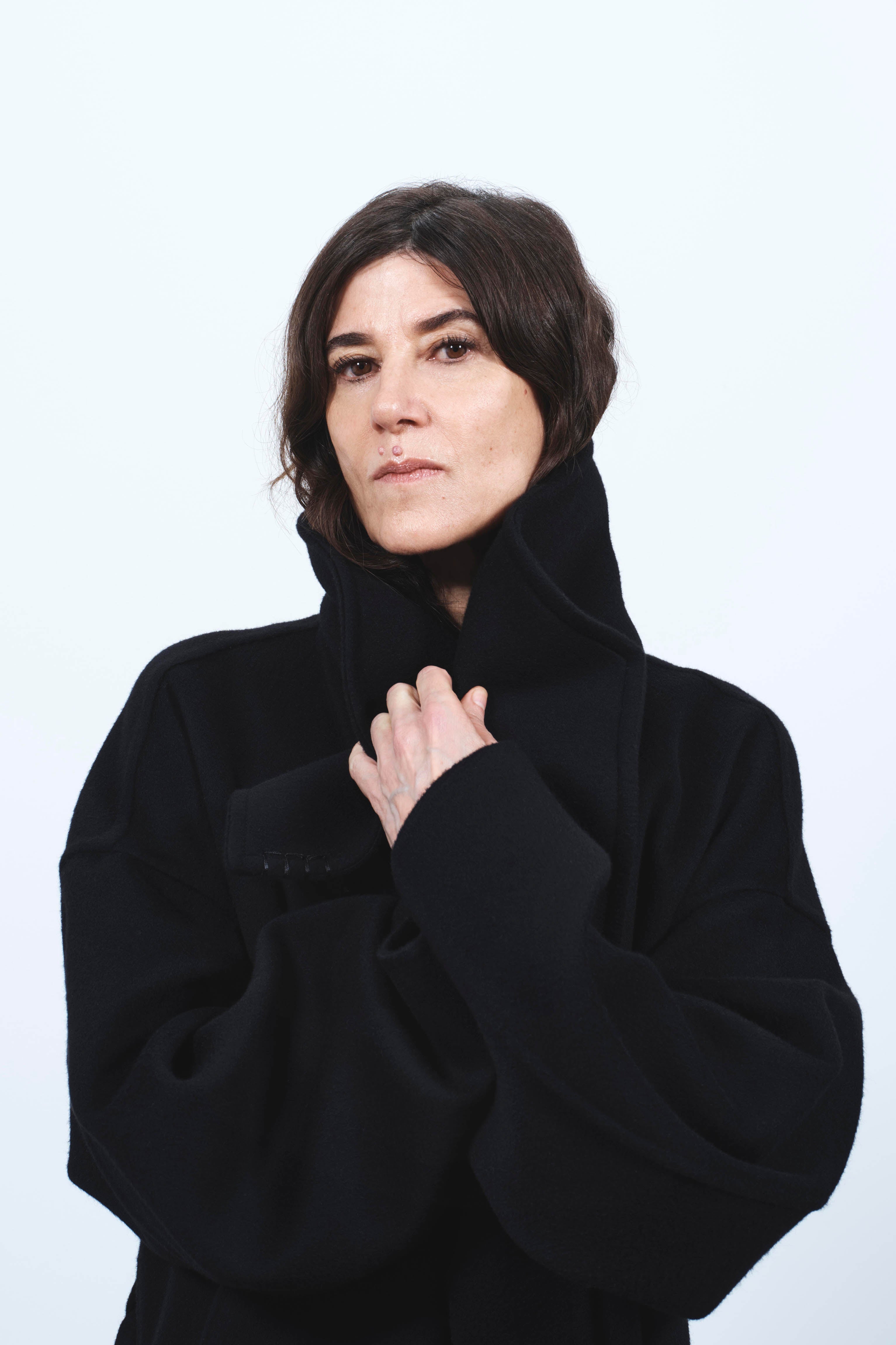 WOMENS LONGLINE WRAP FRONT COAT IN BLACK in BLACK