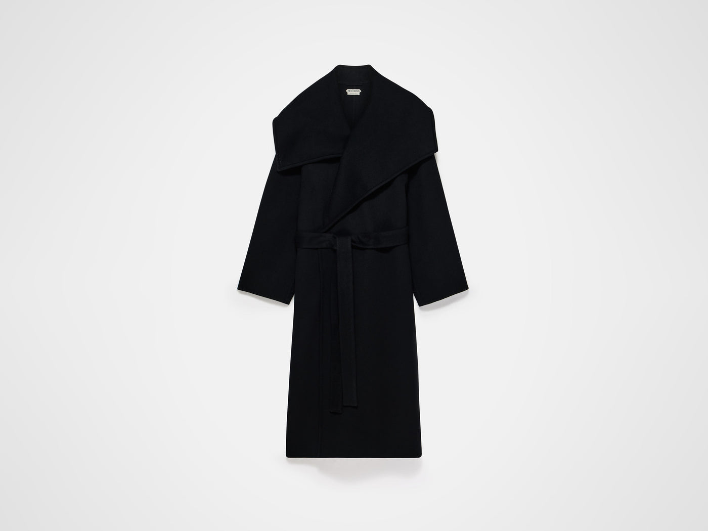 wrap coat black Product Front 7