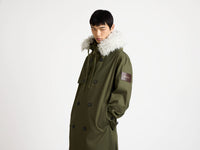 double breasted parka hunter green 1 Model Back 1