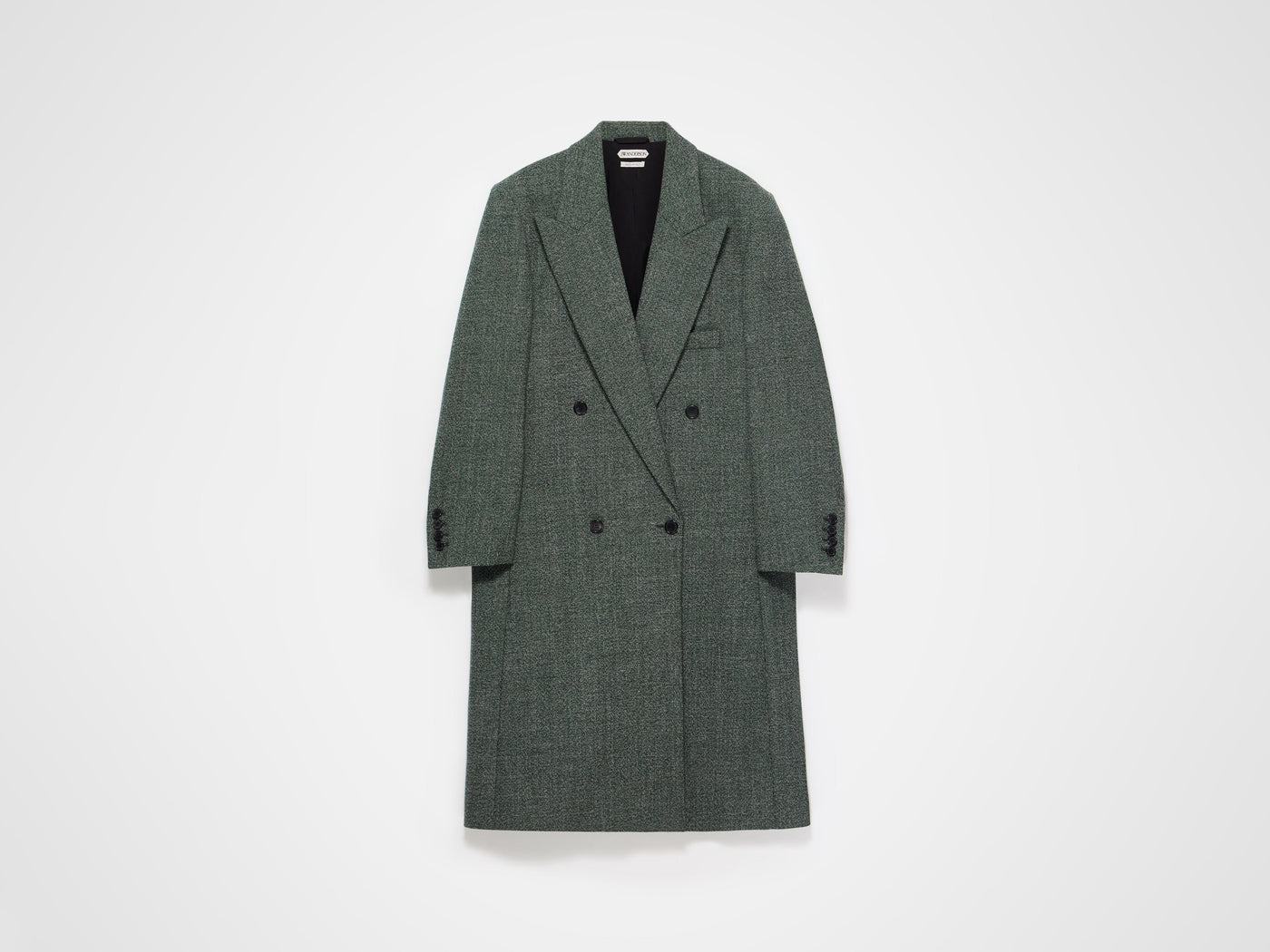 DOUBLE BREASTED COAT IN BOTTLE GREEN