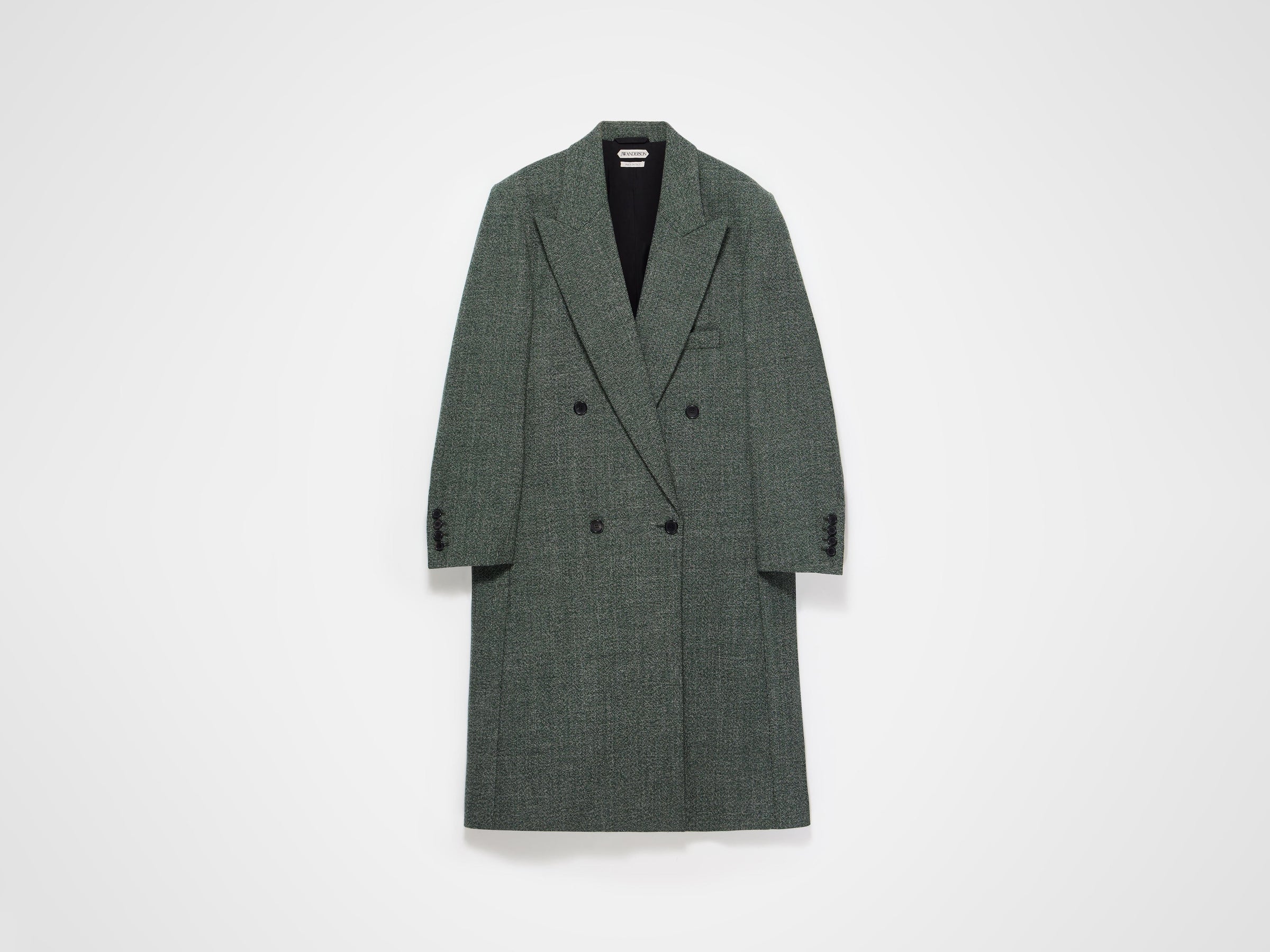DOUBLE BREASTED COAT IN BOTTLE GREEN