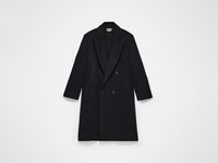 double breasted formal coat black Product Front 1