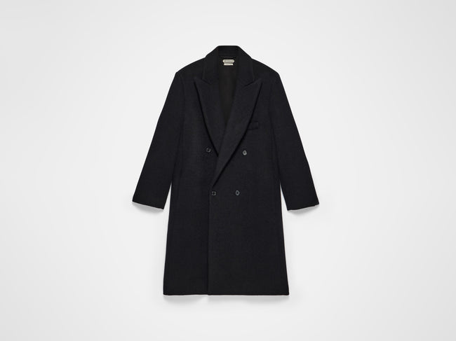 double breasted formal coat black Product Front 1