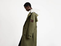 double breasted parka hunter green Model Detail 1