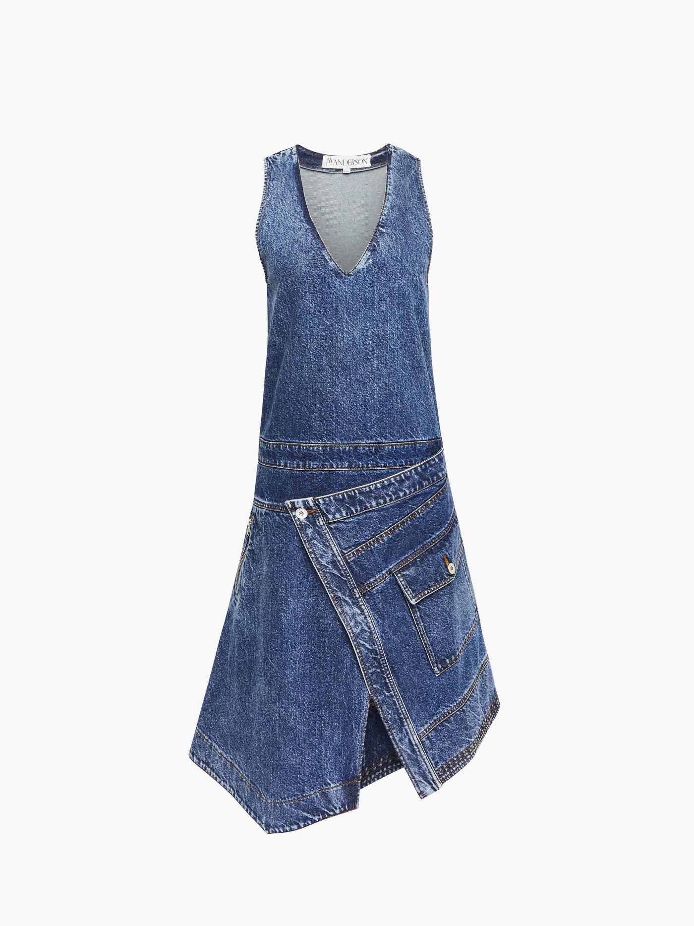 CL_WRAP FRONT SLEEVELESS DRESS - MID BLUE_DD0010PG1619