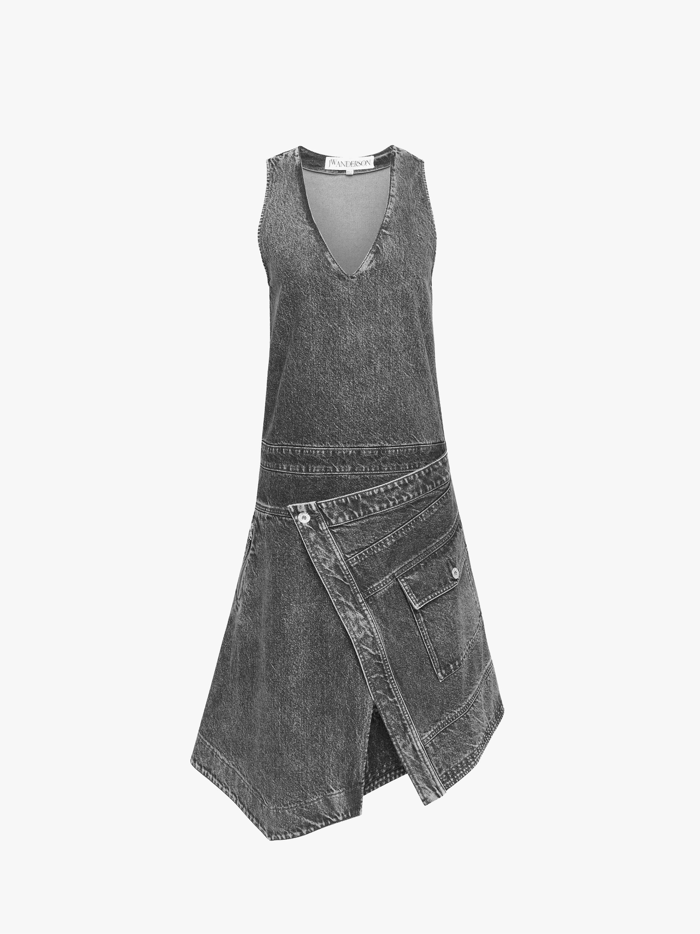 CL_WRAP FRONT SLEEVELESS DRESS - GREY_DD0010PG1745
