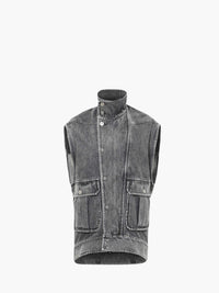 CL_OVERSIZED SLEEVELESS HIGHNECK JACKET - GREY_DJ0037PG1745
