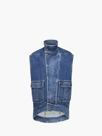 CL_OVERSIZED SLEEVELESS HIGHNECK JACKET - MID BLUE_DJ0038PG1619
