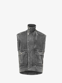 CL_OVERSIZED SLEEVELESS HIGHNECK JACKET - GREY_DJ0038PG1745