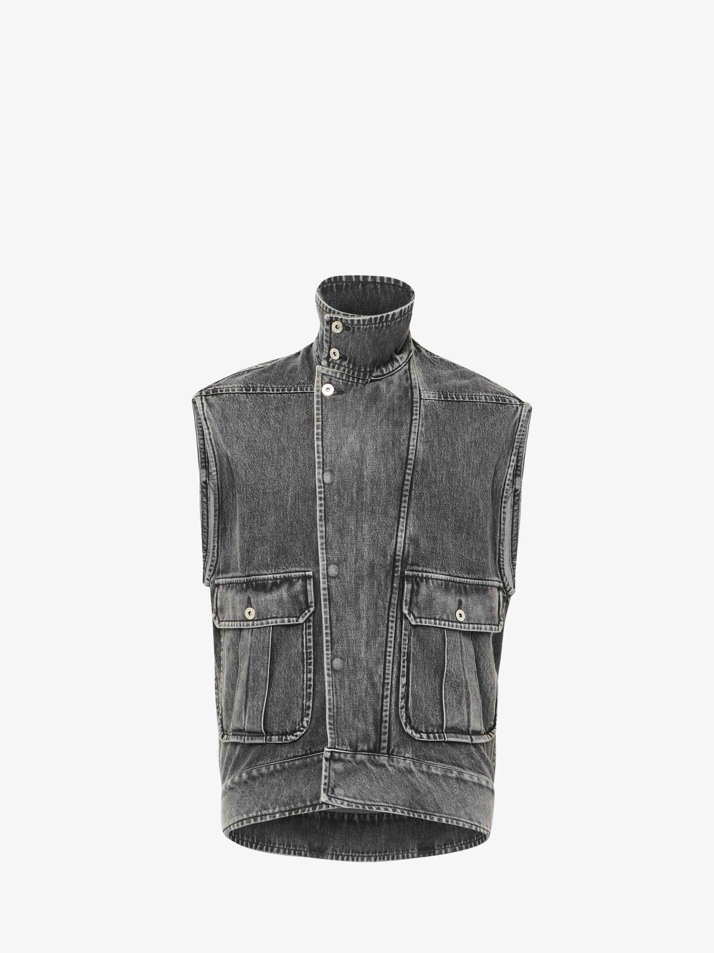 CL_OVERSIZED SLEEVELESS HIGHNECK JACKET - GREY_DJ0038PG1745