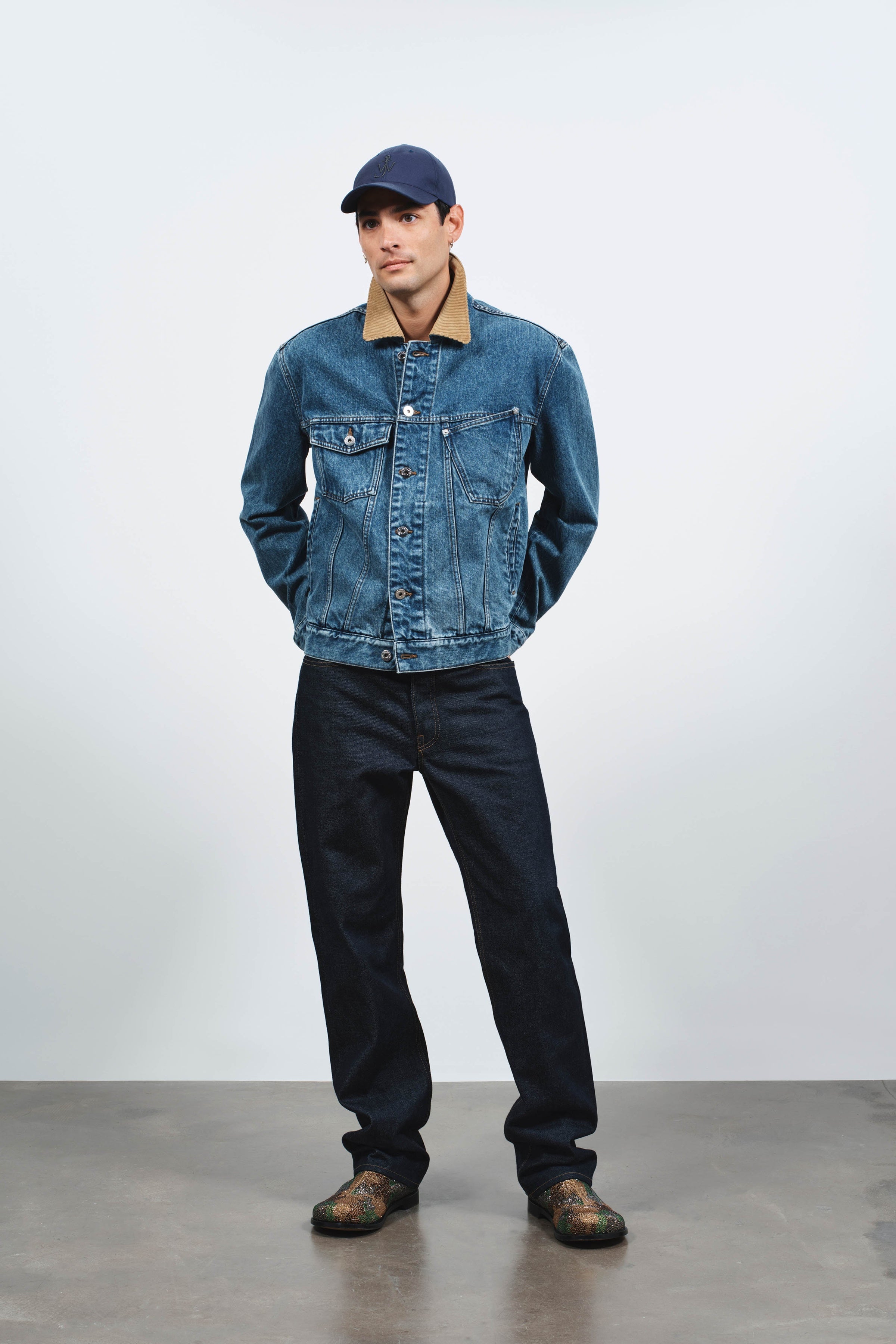 corduroy collar jacket mid blue Creative 2