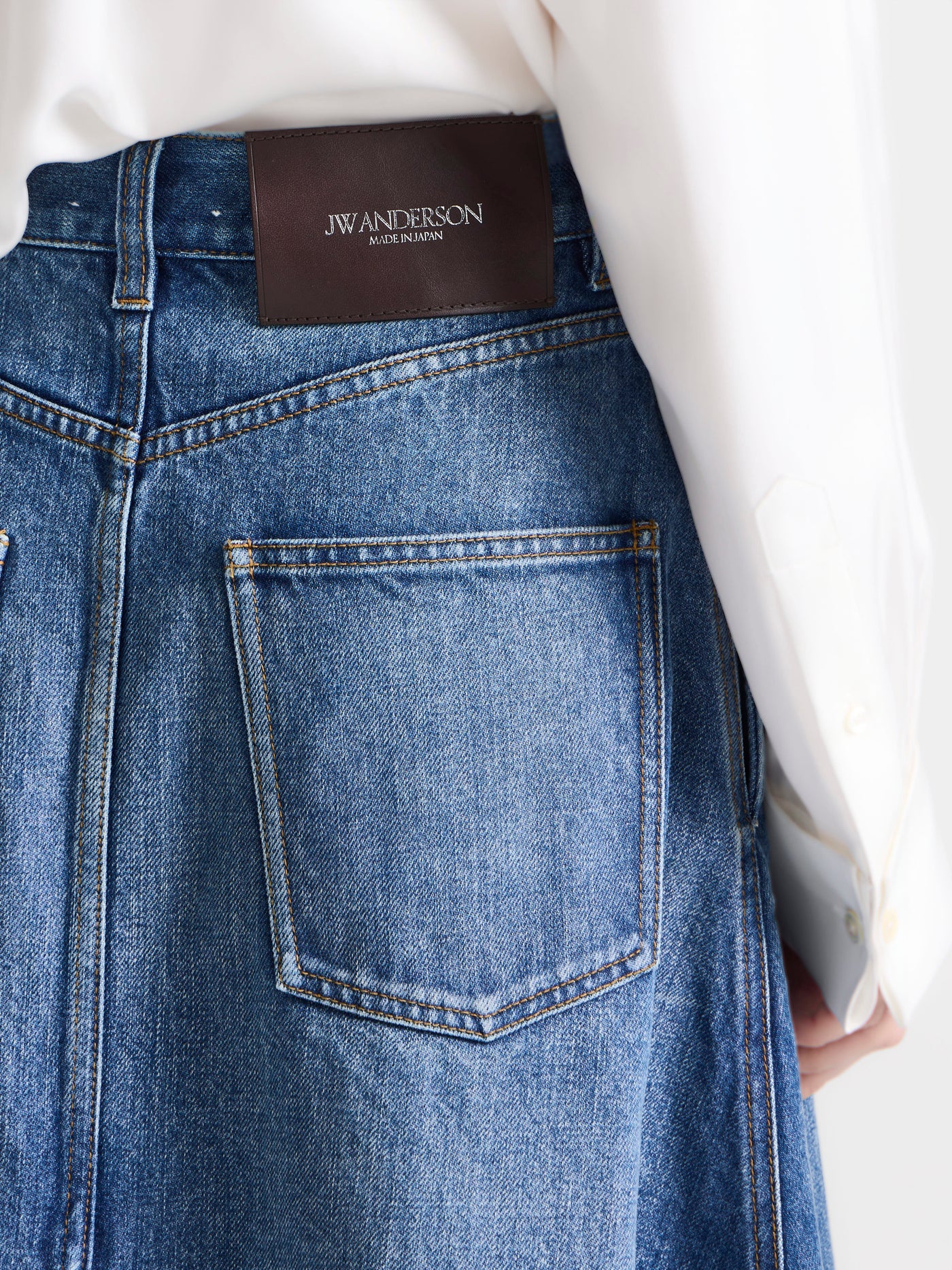 WOMENS DROP FRONT SKIRT IN VINTAGE BLUE