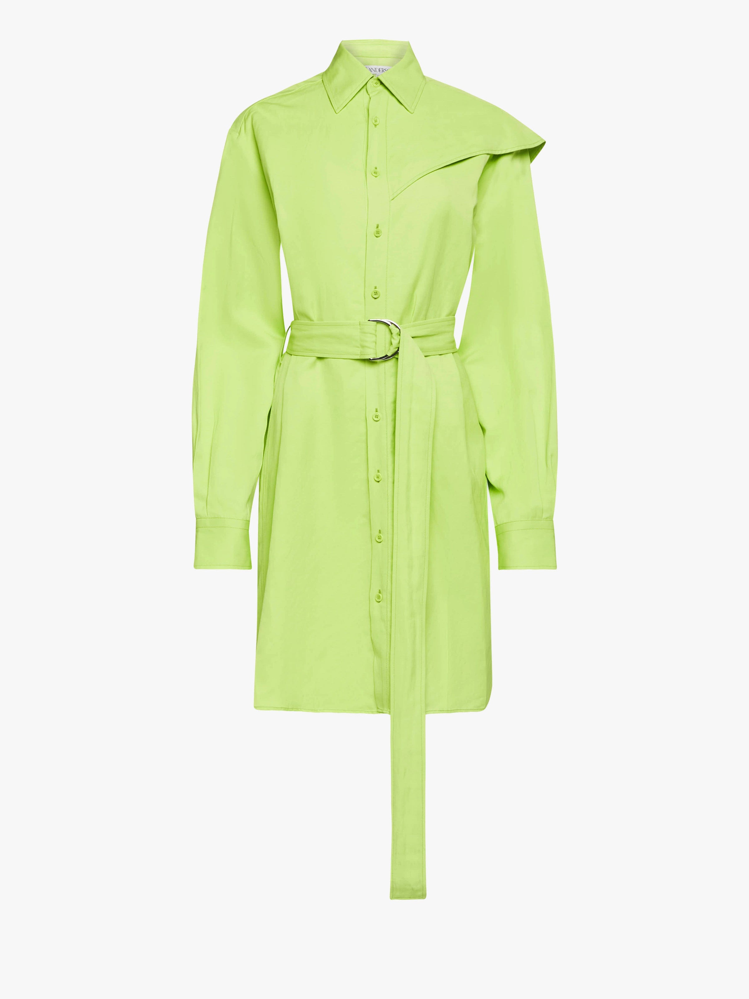CL_CAPE SHOULDER DRAPE SHIRTDRESS - LIME_DR0474PG1690