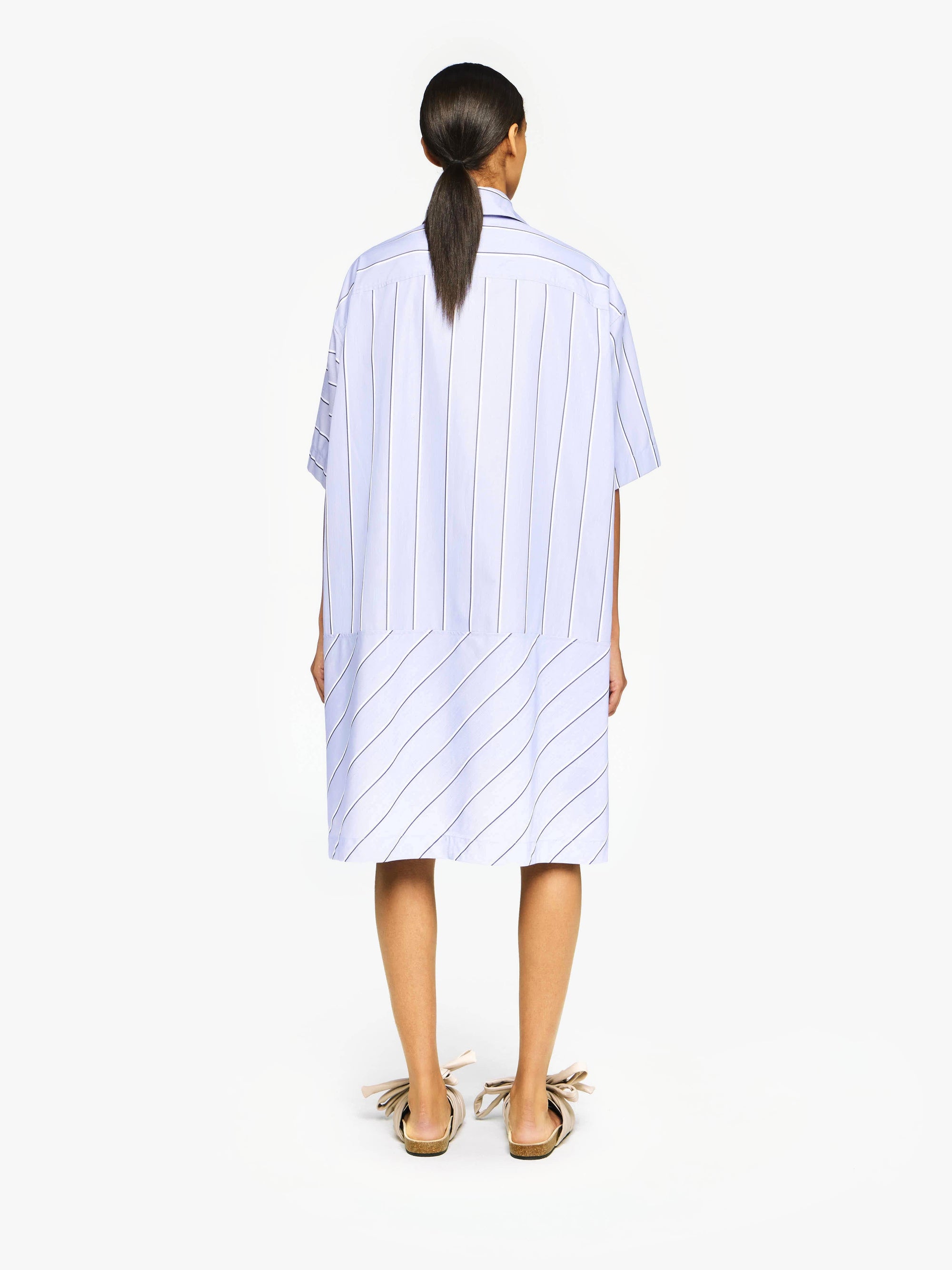 STEPPED HEM SHIRT DRESS