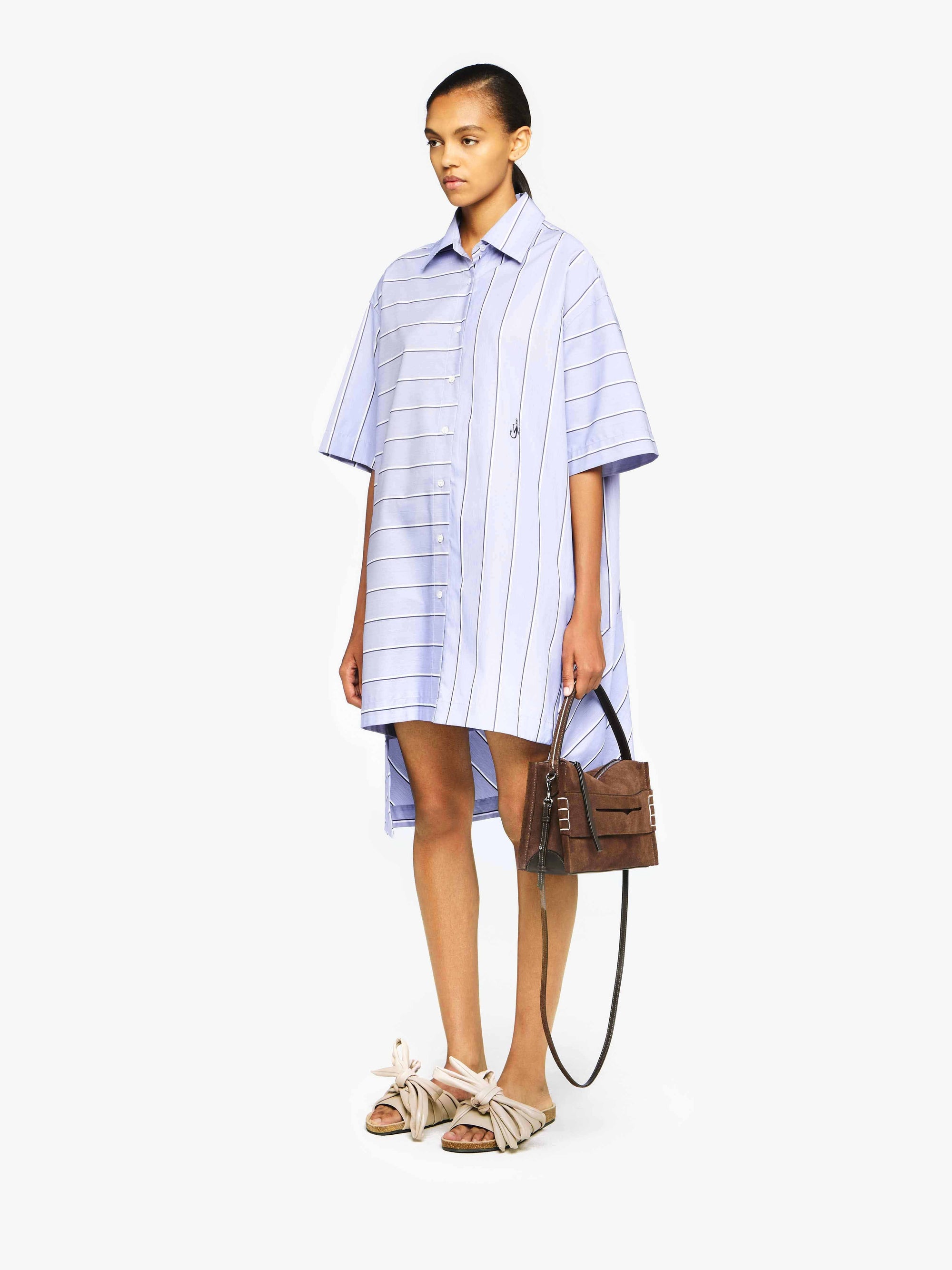 STEPPED HEM SHIRT DRESS