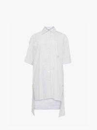 CL_SHORT SLEEVE STEP HEM SHIRT DRESS - GREY/WHITE_DR0475PG1691
