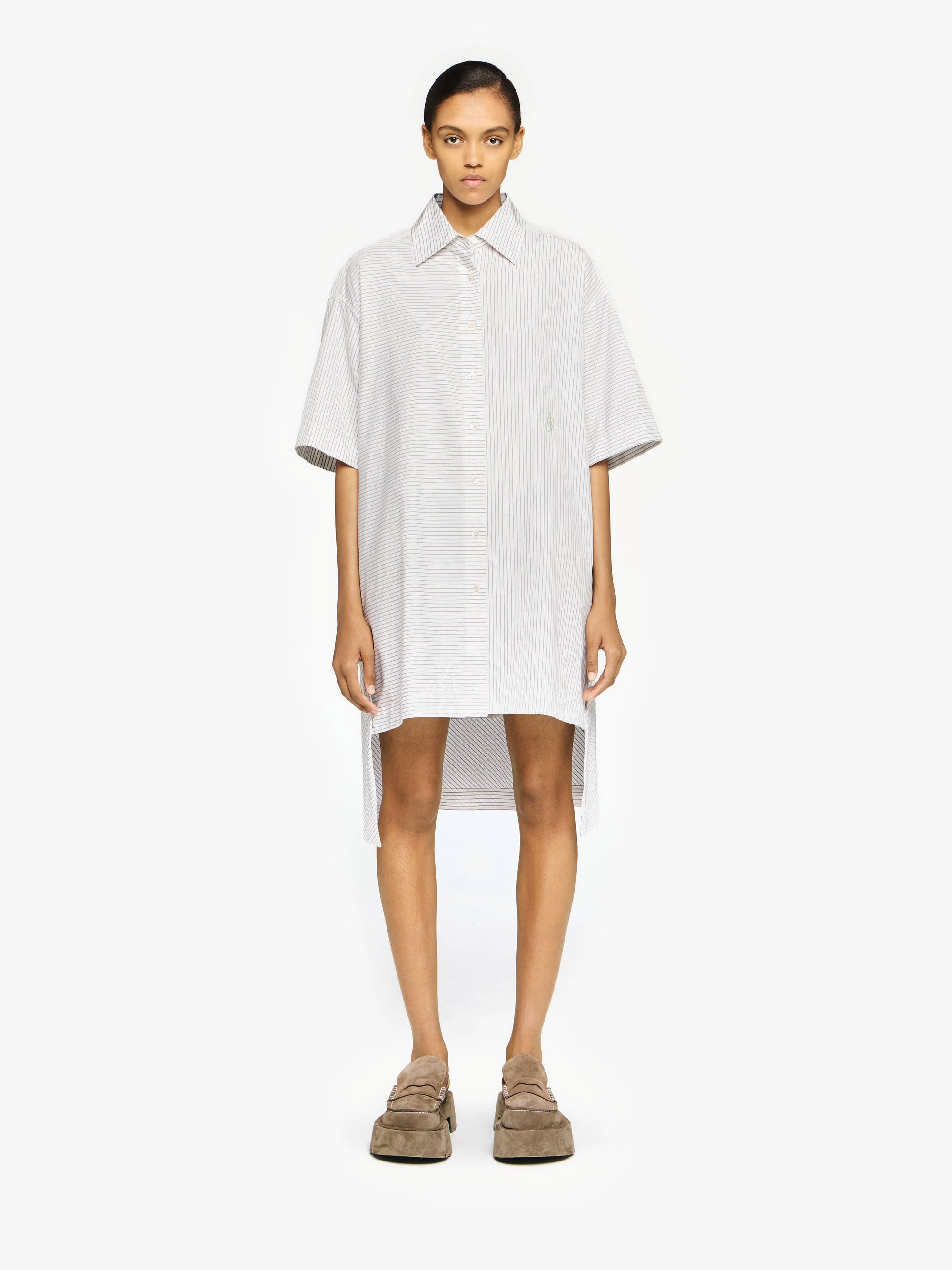 STEPPED HEM SHIRT DRESS