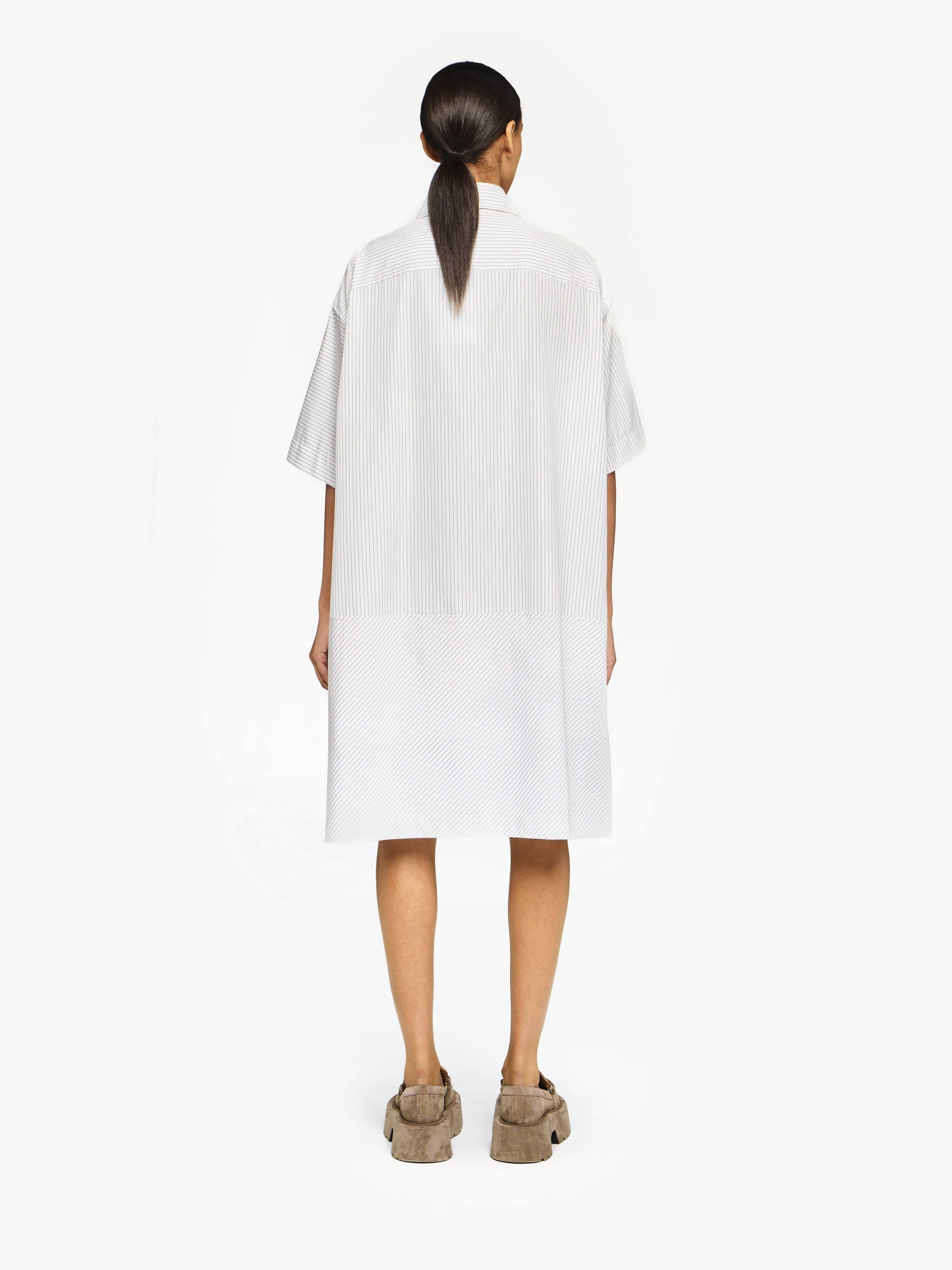 STEPPED HEM SHIRT DRESS