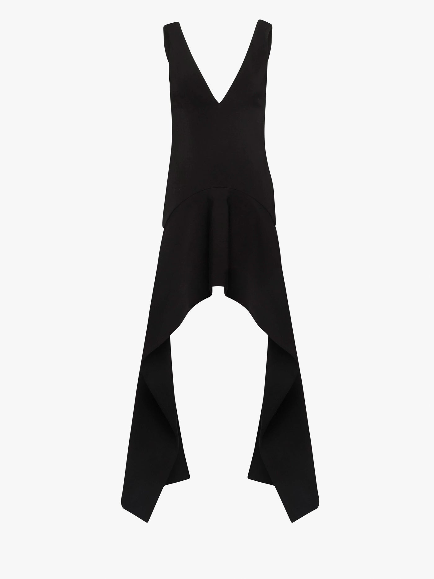 CL_V NECK DRAPED HEM MINI DRESS - BLACK_DR0478PG1580